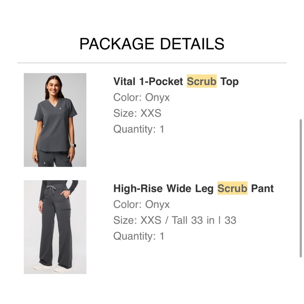 Fabletics Onyx Scrub Set